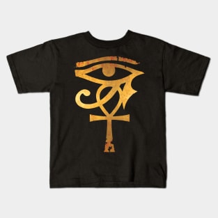 Egyptian Eye Of Horus Ankh Egypt Archaeologist Gold Kids T-Shirt